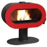 Poêle à bois fonte Invicta Fifty sur pied rouge - 10 kW