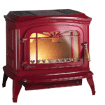 Poêle à bois fonte Invicta Bradford émaillé rouge - 9 kW