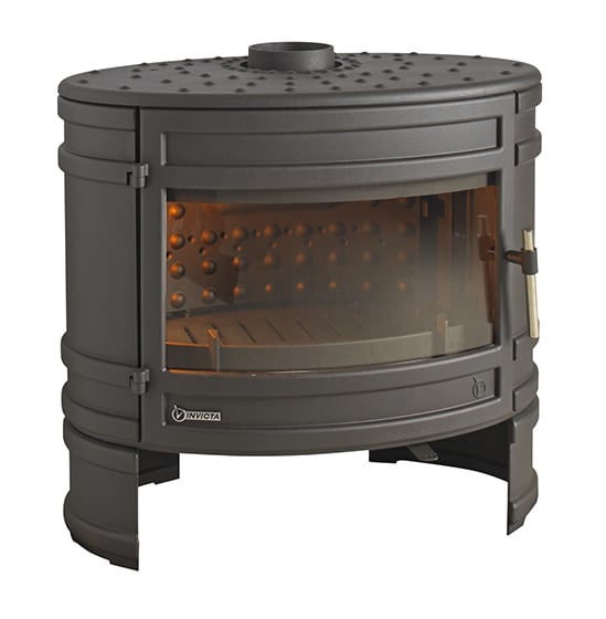 Poêle à bûche INVICTA Mandor anthracite, 12 kW