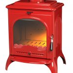 Poêle à bois fonte Invicta Seville émaillé rouge - 7 kW