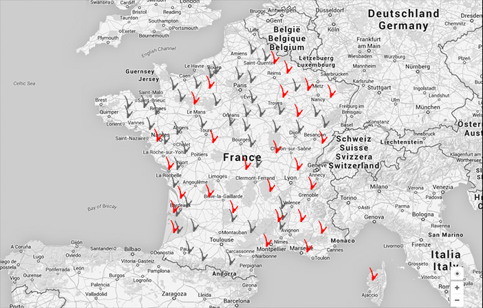 Carte de France des revendeurs
