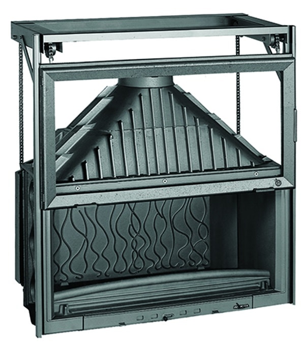 Foyer fonte pour cheminée - Invicta - 1100 Grande Vision relevable