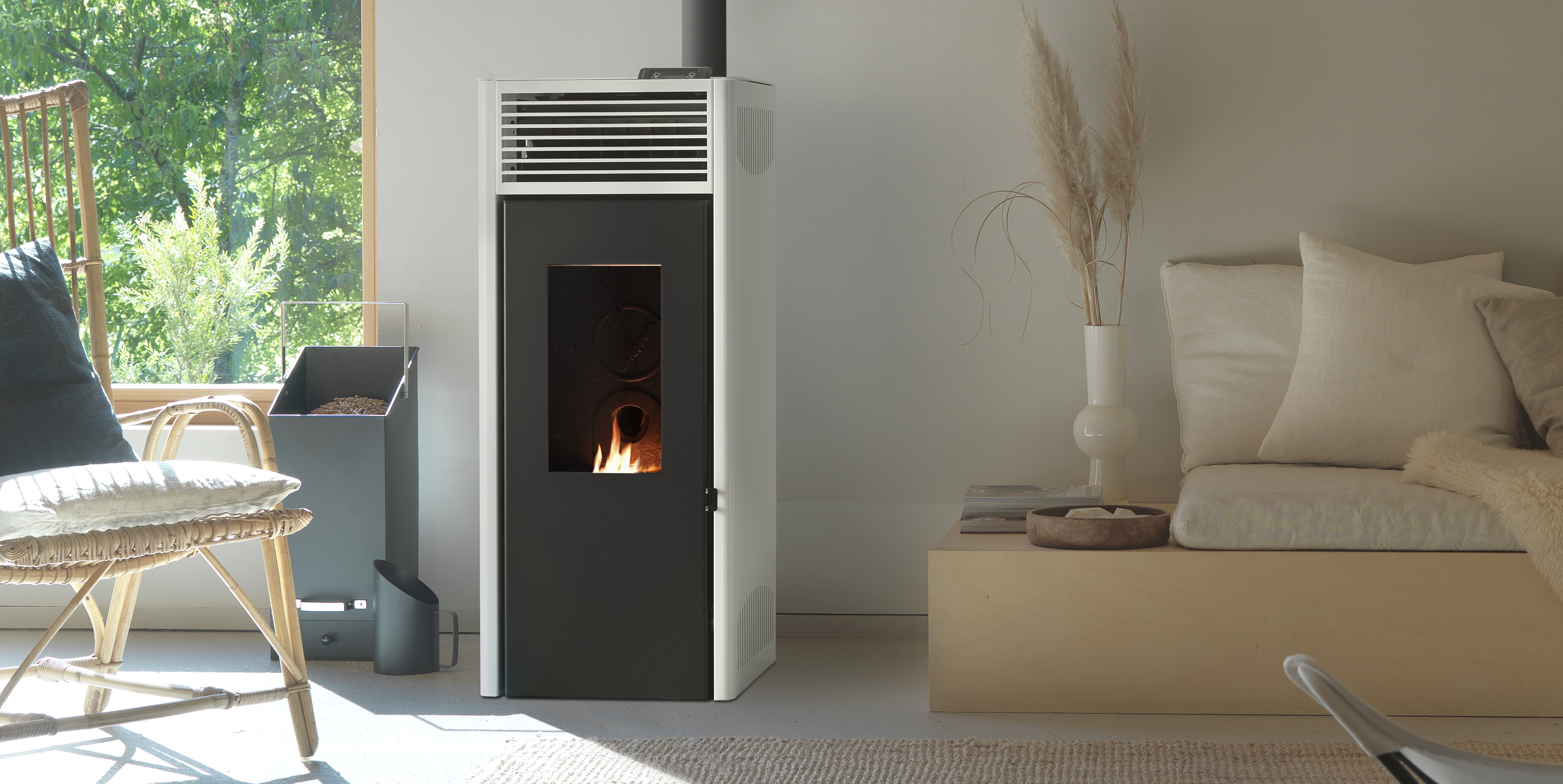 Poêle à bois encastrable Cuir 900, INVICTA, 14 kW anthracite